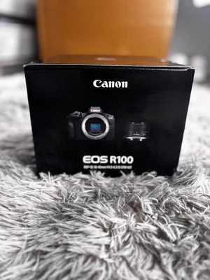 Canon EOS R100 24.1 MP Mirrorless Camera - Black (RF-S 18-45 mm f/4.5-6.3 IS STM - Image 1 of 4