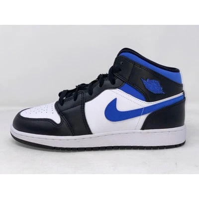Zapatillas Air Jordan 1 Mid 'Racer Blue' Negras, Talla 6Y / 7.5W 554725-140 Nuevas en Caja Foto 1 de 4