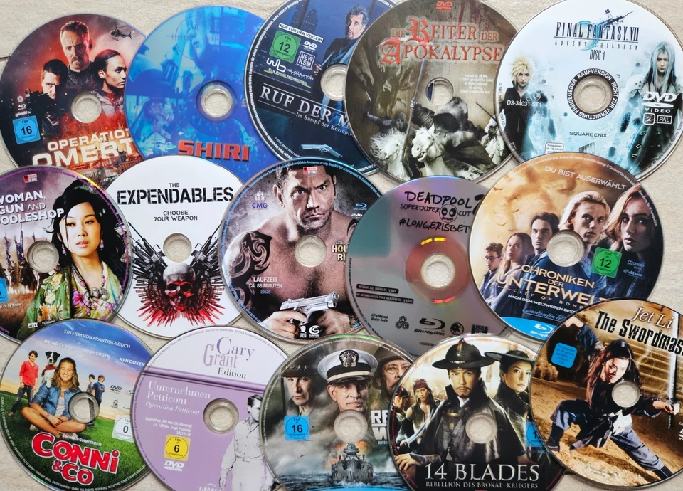 15x DVD Sammlung Konvolut Jet Li Donnie Yen Stallone Statham Grant Curtis - Bild 1 von 1