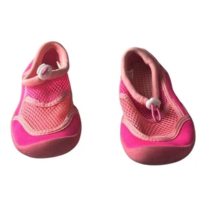 Wonder Nation Girls Swim Shoes Pink Mesh Slip On Size 9-10 Adjustable Drawstring - Picture 1 of 10