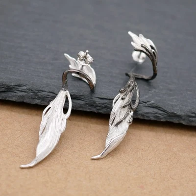 Feather Wings Sterling Silver Stud Earrings Chic A1713 - Image 1 of 4