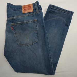 Jeans Levi's 501 Para Hombre Calce 33x27.5 Botón Mosca Calce Original Pierna Recta Azul - Imagen 1 de 13