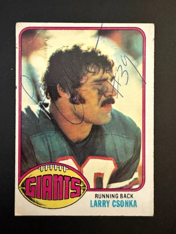 1976 Topps SIGNED: Larry Csonka, DOLPHINS #437 - Image 1 of 1
