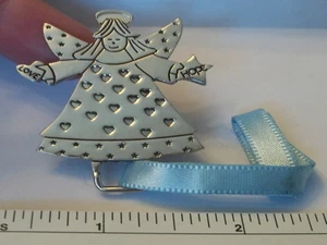 Porta chupete ángel plata esterlina 50x40 mm o 2x1,5" 18 gramos dice amor y esperanza - Imagen 1 de 1