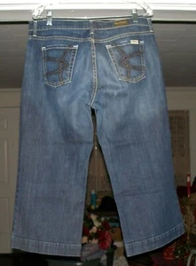 David Kahn Jeanswear DK Cropped Short Denim Blue Jeans 32 Womens 14 Made in USA - Picture 1 of 6