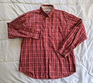 Camisa Columbia Sportswear Para Hombre Grande Roja Blanca A Cuadros Manga Larga Con Botones - Imagen 1 de 15