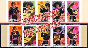 Ee.uu. 2022 Famous Músicos/Mariachi Perforado/Imperforated 2 Our Opción Tiras - Imagen 1 de 1