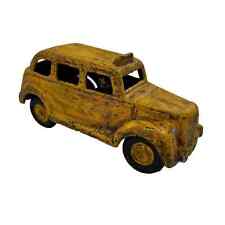 Yellow Cast Iron Toy Yellow Taxi Cab With Driver Vintage Reproduction 6 Inches
