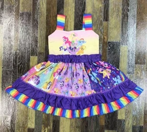 NEW Boutique My Little Pony Girls Sleeveless Ruffle Dress - Picture 1 of 8