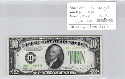 USA United States Mule $10 Dollars 1934 A York B08962065B Pick 430 D A - Image 1 of 2