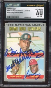 1970 Topps Hank Aaron McCovey May #JSA CGC Cert Auto Autographed Signed MINT 9 - Picture 1 of 2