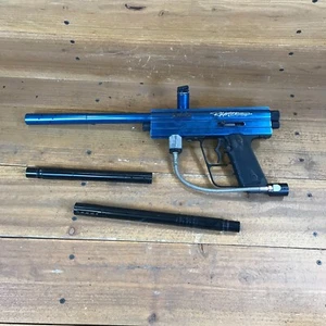 Nice Condition Brass Eagle Blue Raptor Bottomline Paintball Gun With 3 Barrels - Picture 1 of 16