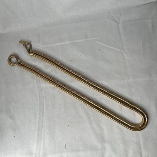 SAINT LAURENT (YSL) Collana Serpente Vintage Yves Saint Laurent Tono Oro Doppia Due Corde Maglia Catena