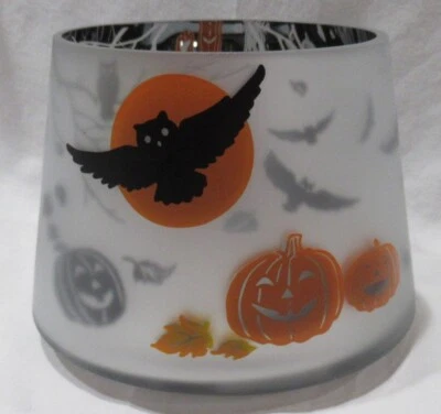 Yankee Candle Esmerilado Espejado Tarro Sombra J/S Halloween BÚHO CALABAZA Plata Naranja Foto 1 de 4