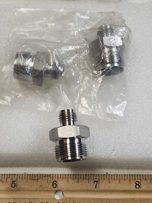 Stainless Reducing Union 1/2" ToD X 1/4" ToD  Parker 8RU4-316  Bodies Only 3 Pk - Image 1 of 4