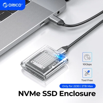 ORICO 2230 M.2 NVMe SSD-Gehäuse Mini-NVMe-Gehäuse 10 Gbit/s M2-USB-Typ-C-Adapter - Image 1 of 4