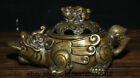 8 "Bronze Fengshui Golden Toad Bufonid Beast Coin Weihrauch Räuchergefäß