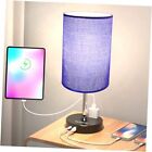 Bedside Lamp Touch Control Table Lamp with USB C + A Charging Port & 2AC Blue
