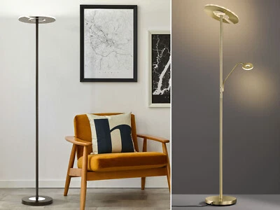 FISCHER & HONSEL Große Deckenfluter mit & ohne Leselampen Stehlampen Wohnzimmer Ecke 180cm