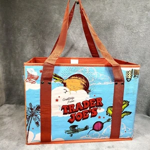 Trader Joe’s Stand Up Collapsible Reuseable Tote Bag 15x10x11 Straps Handles - Picture 1 of 8