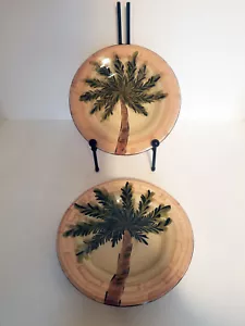 2er Set Emerald Bay Palme Salatteller 8" Tischplatten unbegrenzt handbemalt - Bild 1 von 7