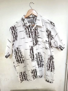 O'neill Mens Button Up Hawaiian Shirt Bamboo Print Size L - Picture 1 of 11