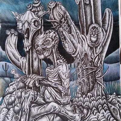 Art Creeper original de 11x14 pulgadas en el desierto Foto 1 de 4