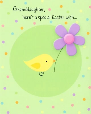 Cartão de Páscoa fofo PARA NETA, flor de galinha doce por Hallmark + envelope - Imagem 1 de 4