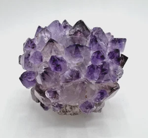 NEW Kathryn McCoy Classic 6.5 x 5 Brazilian AMETHYST Rock Crystal Candle Votive - Picture 1 of 12