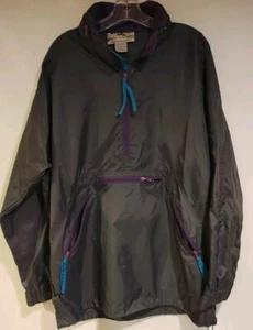 EMS Eastern Mountain Sports Pullover Windbreaker Jacket Packable Gray Mens Large - Picture 1 of 7