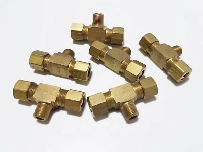 (5) WEATHERHEAD 72x5 5/16" x 1/8" MPT Brass Compression Male Branch Tee Fitting - Image 1 of 4