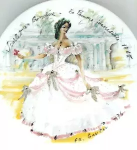 Donna del Secolo 1865 Piatto Scarlatto Limoges Francia Prima Edizione - Foto 1 di 5