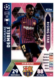 2018-19 Topps Match Attax UEFA CL #RS1 Ousmane Dembele Rising Stars - Picture 1 of 2