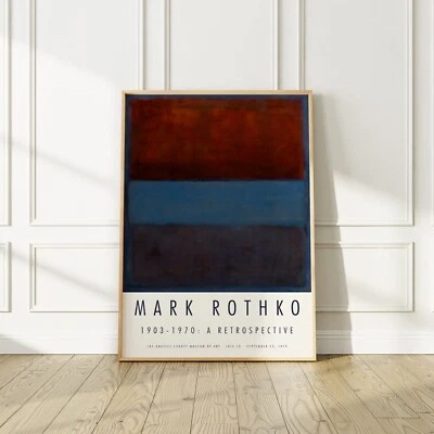 Mark Rothko Vibrant 1979 Exhibition Poster, A Retrospective, No Frame - Image 1 of 4