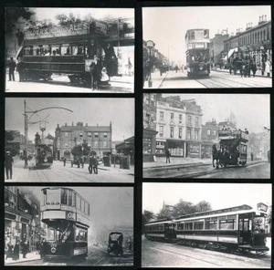 GB 1900-1930 BUSY STREETS + TRAMS 6 PHOTOS SOME CLEAR FACES LONDON DISTRICT etc - Picture 1 of 4