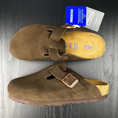 Birkenstock Boston Soft Footbed Suede Leather Soft Footbed Suede Leather - Mocha - Image 1 of 4