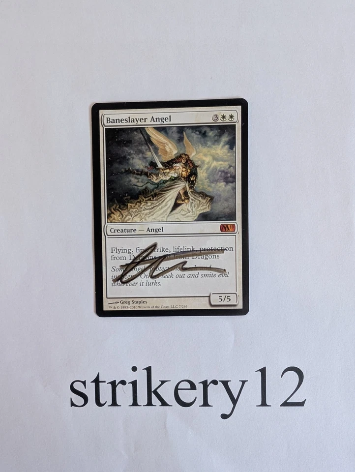 1x Baneslayer Angel – Magic 2011 (M11) – Shadow Signed by Greg Staples – MTG - Image 1 of 1