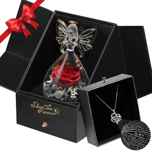 Mom Gifts for Mothers Day-Preserved Flower Real Rose with I Love You Necklace... - Picture 1 of 6