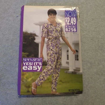 UNCUT See & Sew 6256 Jumpsuit Pattern XS-XL Easy Vintage Style Sewing - Image 1 of 4