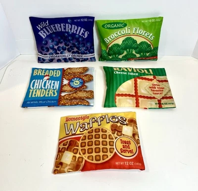 Discontinued Melissa Doug Frozen Food Bags Pretend Play Food with Extra Pieces - Image 1 of 4