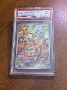 2024 POKEMON ENGLISH TWILIGHT MASQUERADE EEVEE ILLUSTRATION RARE 188/167 PSA 9 - Picture 1 of 2
