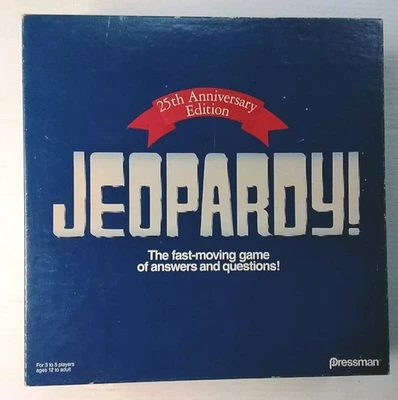 Pressman Jeopardy Board Game 25th Anniversary Edition 1990 #5456 - Image 1 of 4