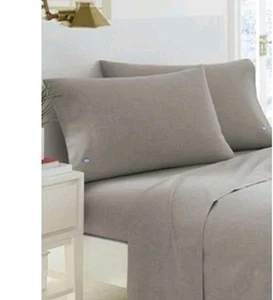 NUEVO JUEGO DE SÁBANAS TAMAÑO COMPLETO SOUTH TIDE CHAMBRAY COLOR GRIS NÁUTICO   - Imagen 1 de 5