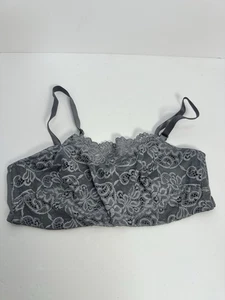 Olga 36C Pretty Lace Cami Underwire Bra Unlined grey Floral Overlay 35263 - Picture 1 of 3