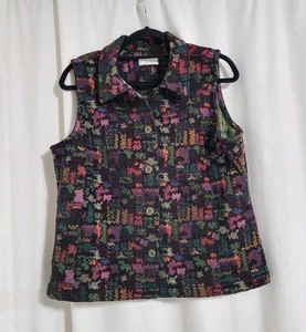 Chaleco Tapiz Christopher And Banks De Colección Talla Lg Otoño Invierno Otoño Años 90 - Imagen 1 de 7