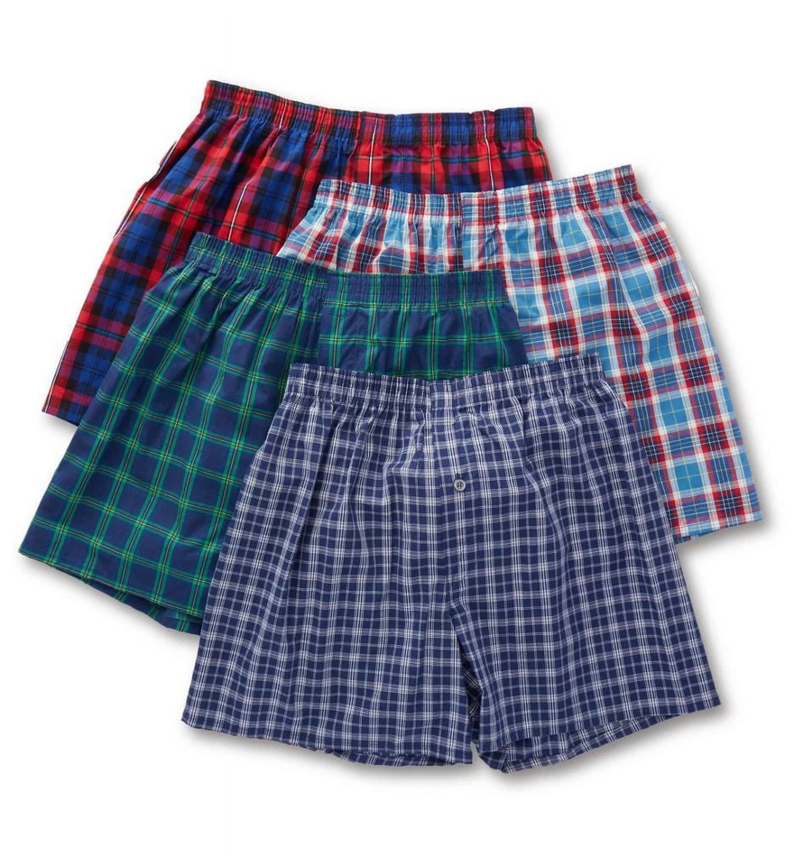 Boxers tejidos tartán premium Fruit Of The Loom JC4P591 para hombre - paquete de 4 (vurtidos Foto 1 de 1
