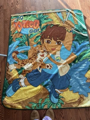 Go Diego Go Throw Blanket 46 x 56 Nickelodeon Viacom - Image 1 of 3