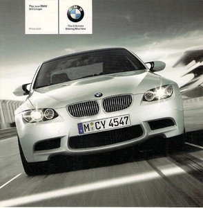 BMW M3 Coupe E90 Specifications 2007-08 UK Market Brochure 3-Series - Picture 1 of 1