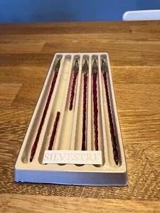 Silvestri 8 1/2" red icicle w/gold cap Christmas ornaments 4 intact 1 broken - Picture 1 of 6