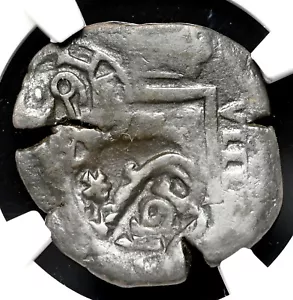 COLONIAL ERA SPAIN. Philip IV, 1621-1665. Countermarked "Pirate Cob", NGC VG8 - Picture 1 of 4